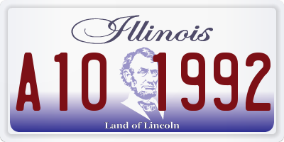 IL license plate A101992
