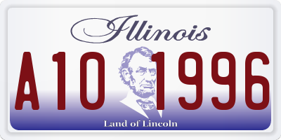 IL license plate A101996