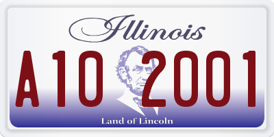 IL license plate A102001
