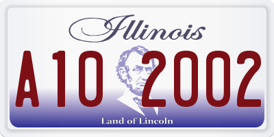 IL license plate A102002