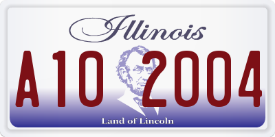 IL license plate A102004