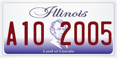 IL license plate A102005