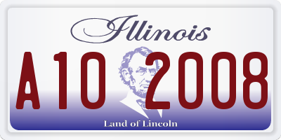 IL license plate A102008