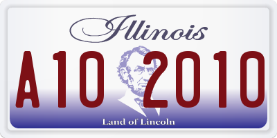 IL license plate A102010