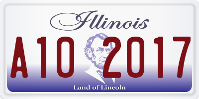 IL license plate A102017
