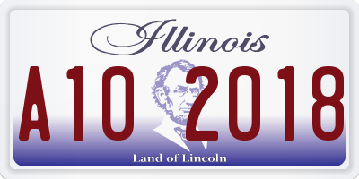 IL license plate A102018