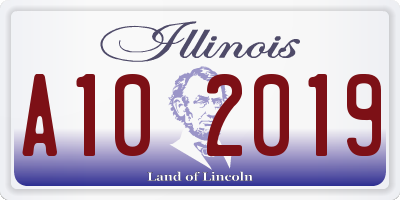 IL license plate A102019