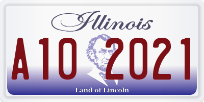IL license plate A102021