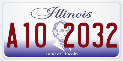 IL license plate A102032