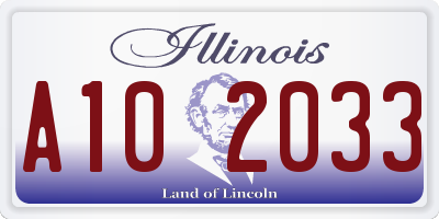 IL license plate A102033