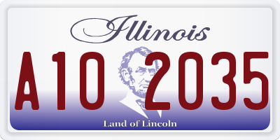IL license plate A102035