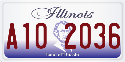 IL license plate A102036