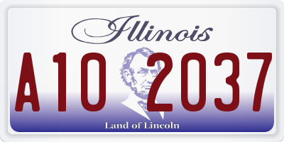 IL license plate A102037