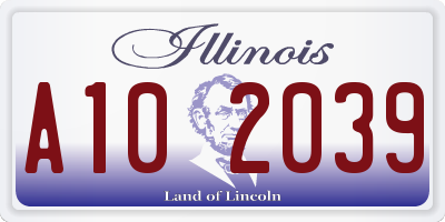 IL license plate A102039