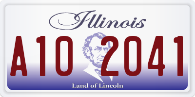 IL license plate A102041