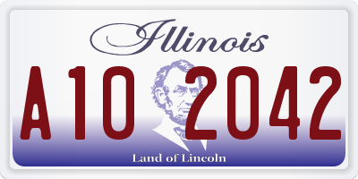IL license plate A102042