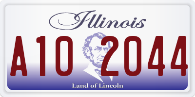 IL license plate A102044