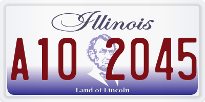 IL license plate A102045