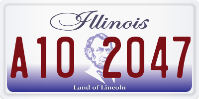 IL license plate A102047