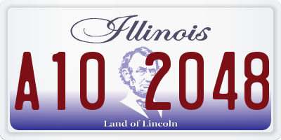 IL license plate A102048