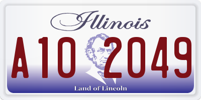 IL license plate A102049