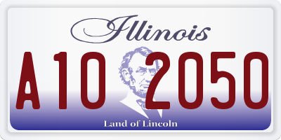 IL license plate A102050