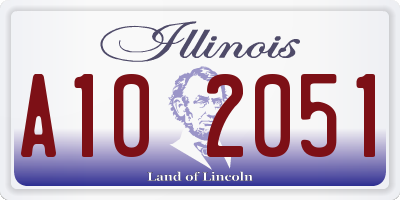 IL license plate A102051