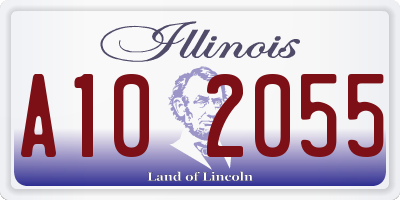 IL license plate A102055