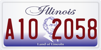 IL license plate A102058