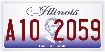 IL license plate A102059