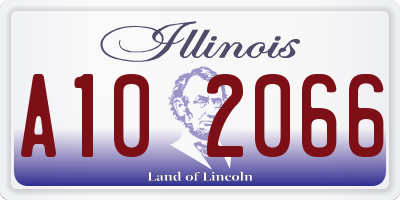 IL license plate A102066
