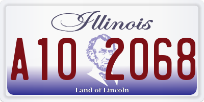 IL license plate A102068