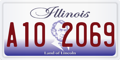 IL license plate A102069