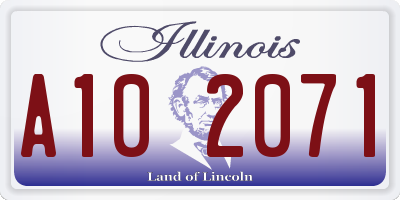 IL license plate A102071