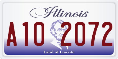 IL license plate A102072