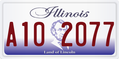 IL license plate A102077