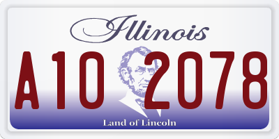 IL license plate A102078
