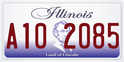 IL license plate A102085