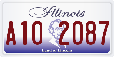 IL license plate A102087