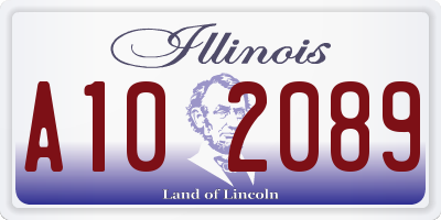 IL license plate A102089