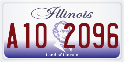 IL license plate A102096