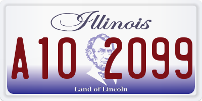 IL license plate A102099