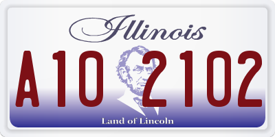 IL license plate A102102