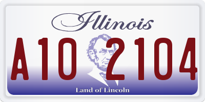 IL license plate A102104
