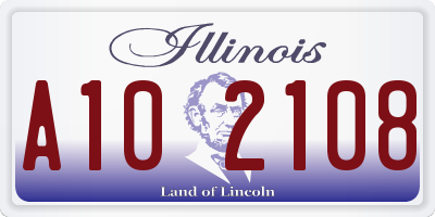 IL license plate A102108