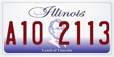 IL license plate A102113
