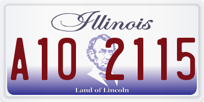 IL license plate A102115
