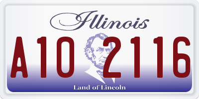 IL license plate A102116
