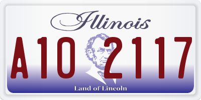IL license plate A102117