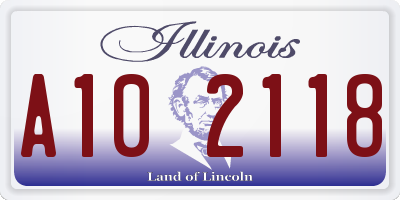 IL license plate A102118